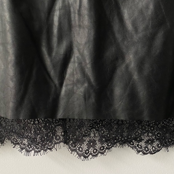 Black Faux Leather Mini Skirt - Picture 2 of 4